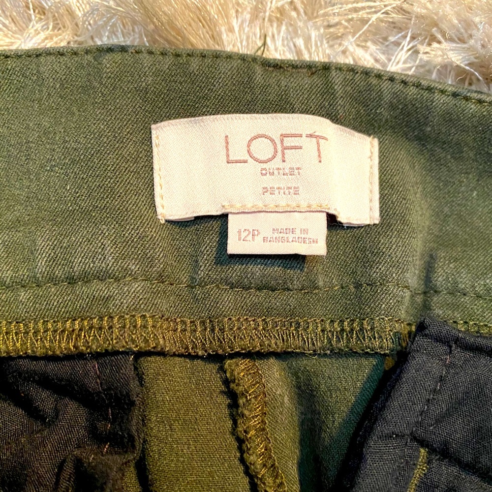 Petite Loft Outlet Size 12 Olive Green Pants View 6